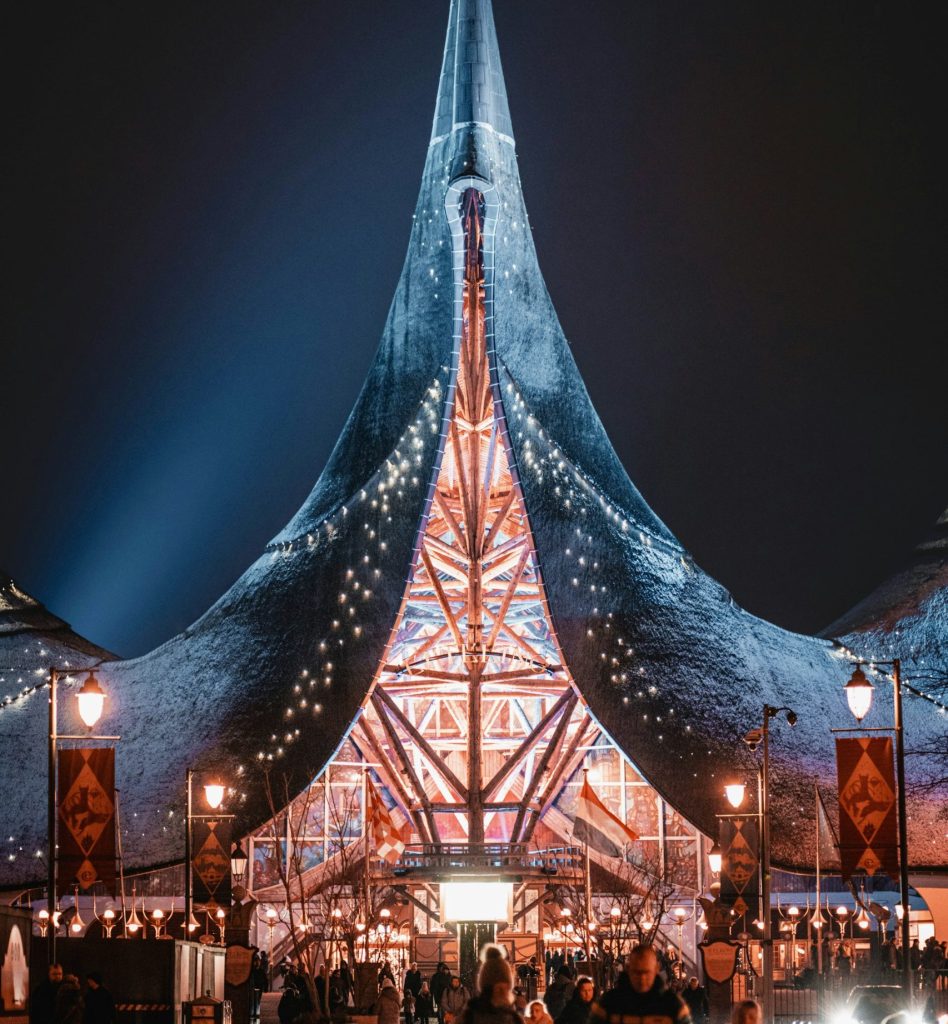 The enchanting Efteling theme park near Amsterdam, showcasing fairy tale-themed attractions and beautifully landscaped grounds.